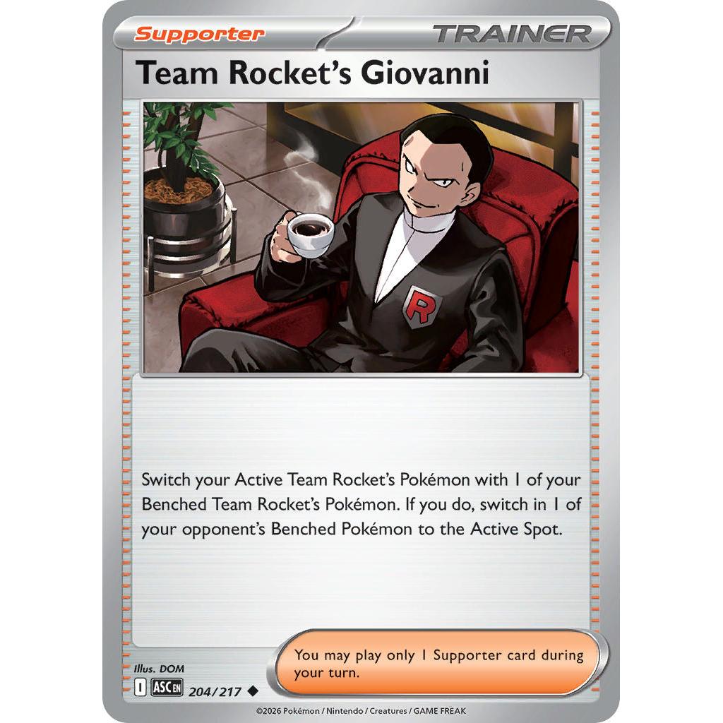 Team Rocket's Giovanni 204/217 [Reverse Holo] - Ascended Heroes