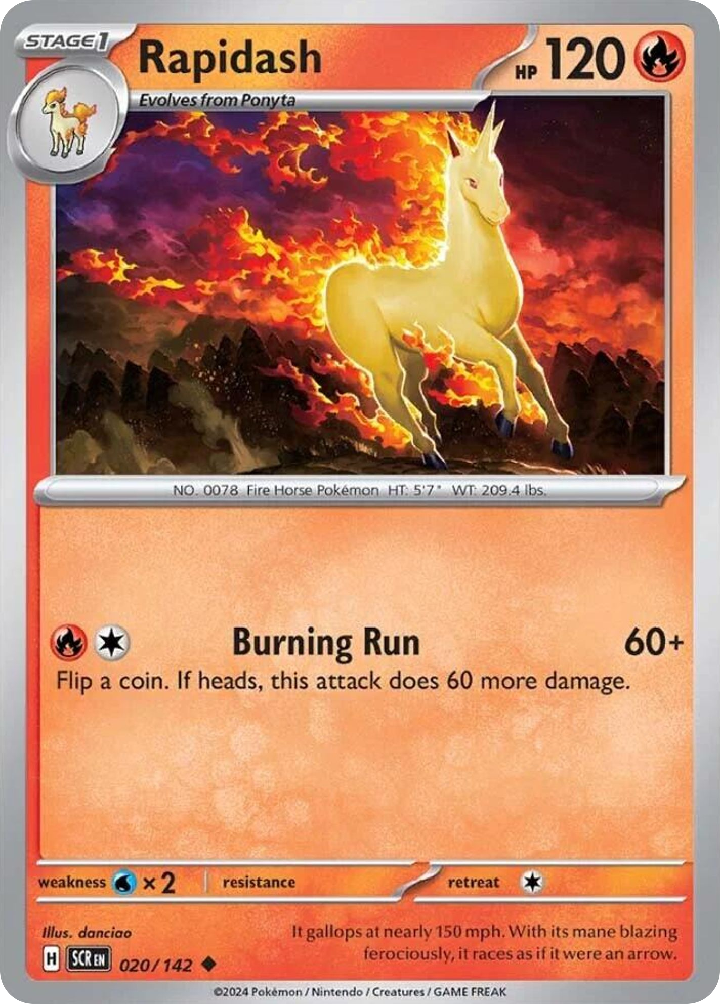 Rapidash - Stellar Crown (Uncommon) [SCR-20] English / Near Mint / Normal