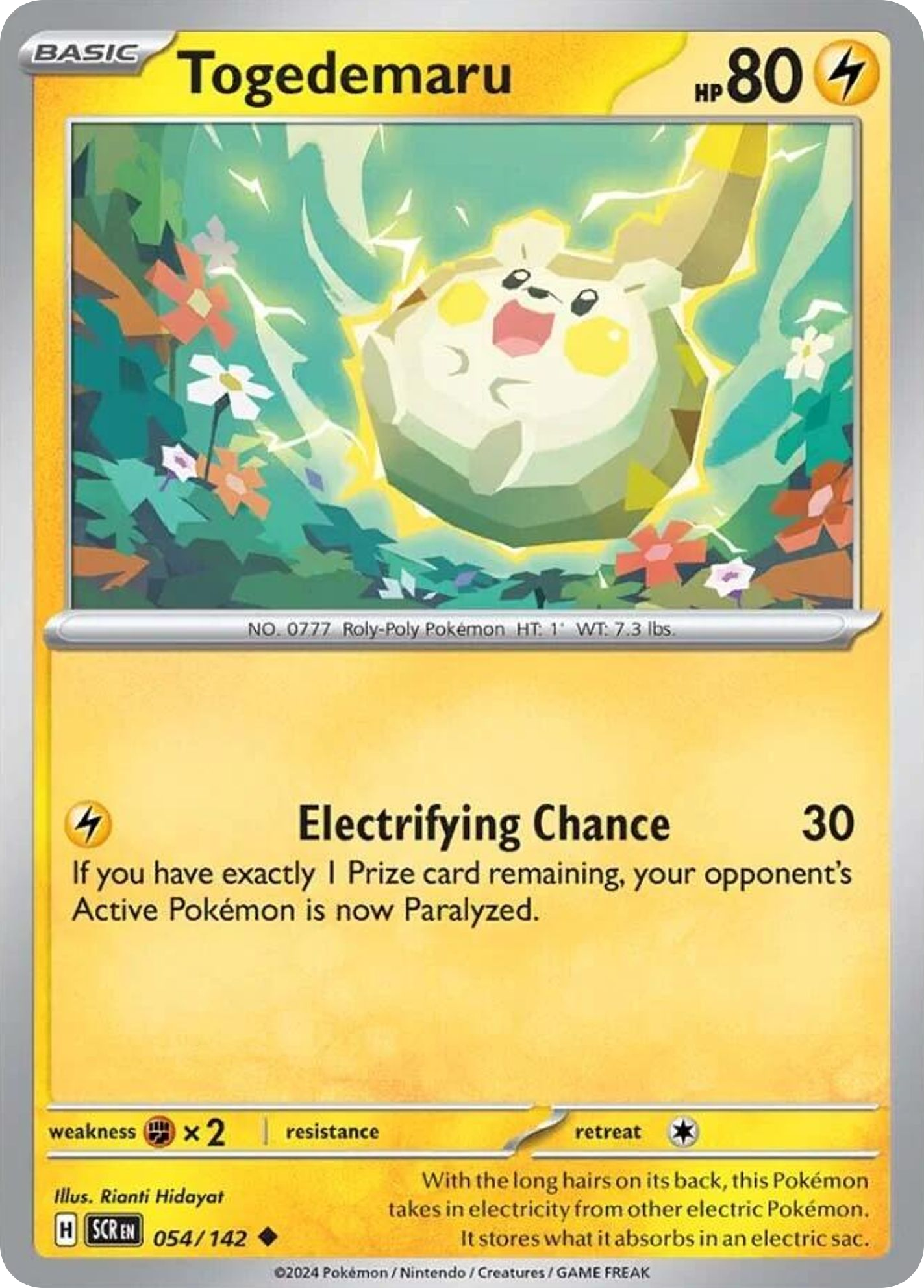 Togedemaru - Stellar Crown (Uncommon) [SCR-54] English / Near Mint / Normal