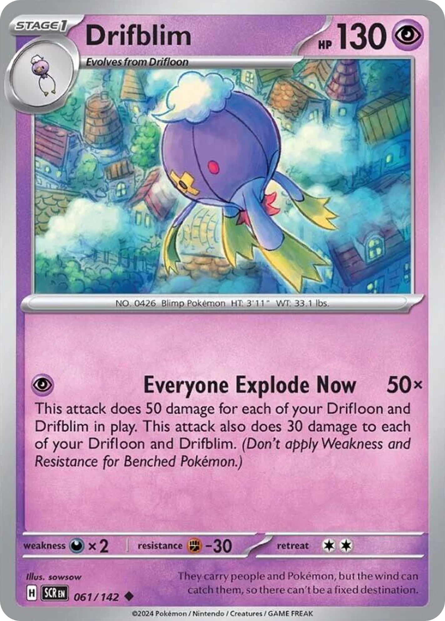 Drifblim - Stellar Crown (Uncommon) [SCR-61] English / Near Mint / Normal