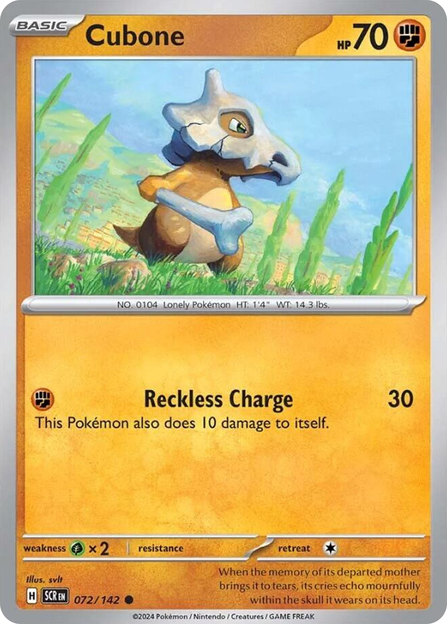 Cubone - Stellar Crown (Common) [SCR-72] English / Near Mint / Normal