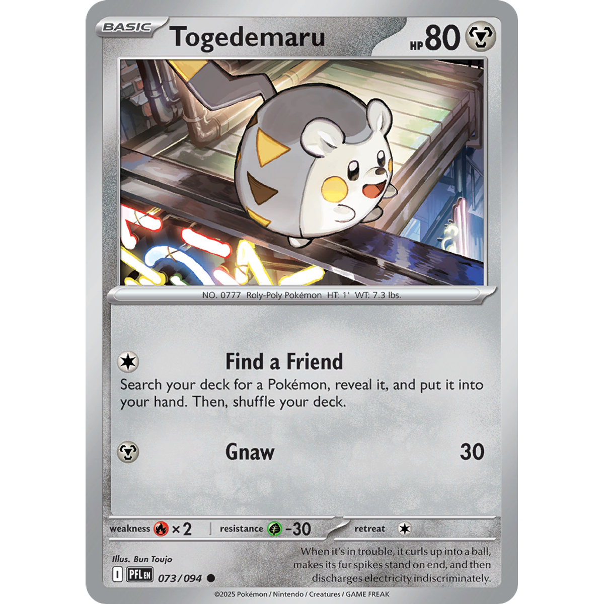 Togedemaru 73/094 (Reverse Holo) - Phantasmal Flames