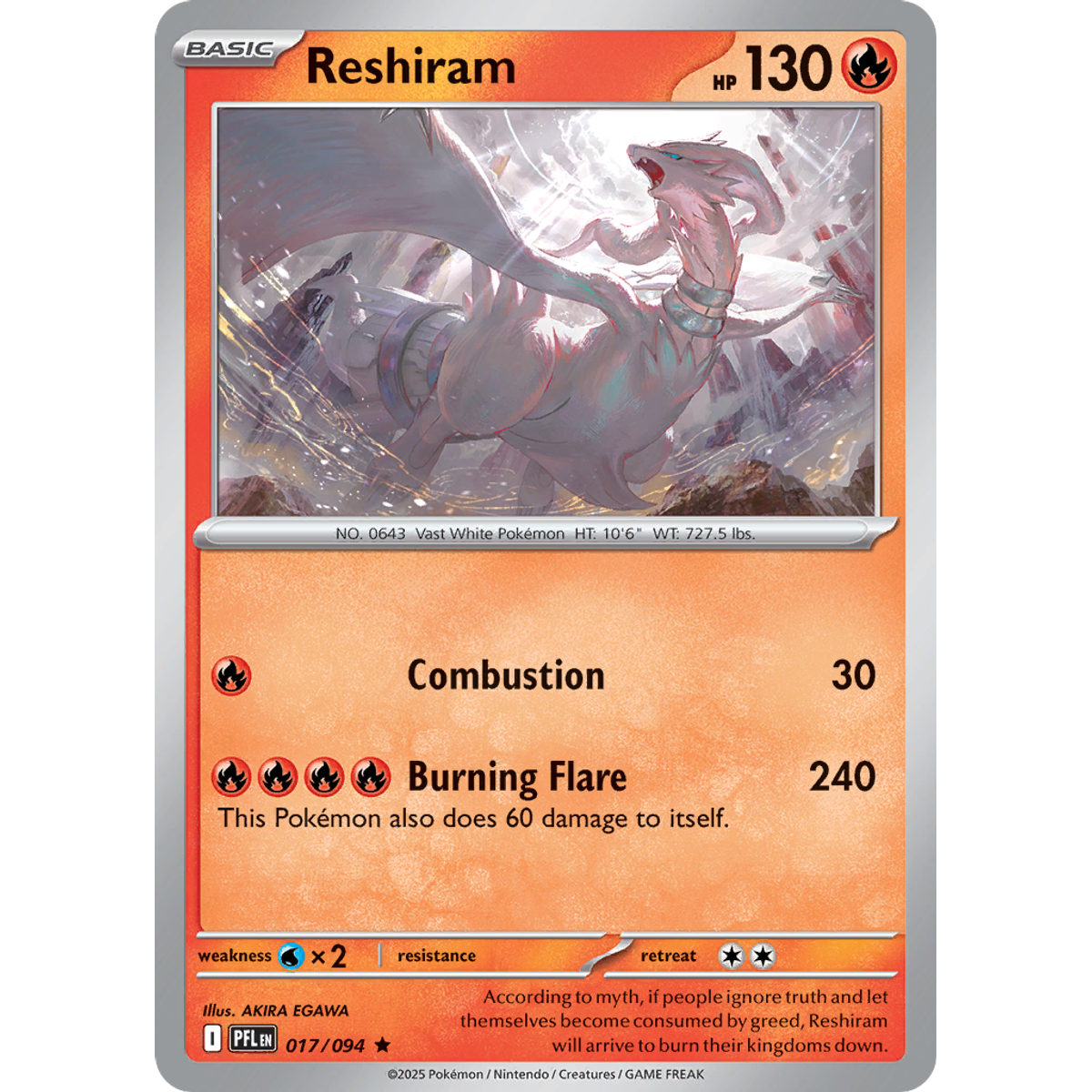 Reshiram 17/094 (Reverse Holo) - Phantasmal Flames