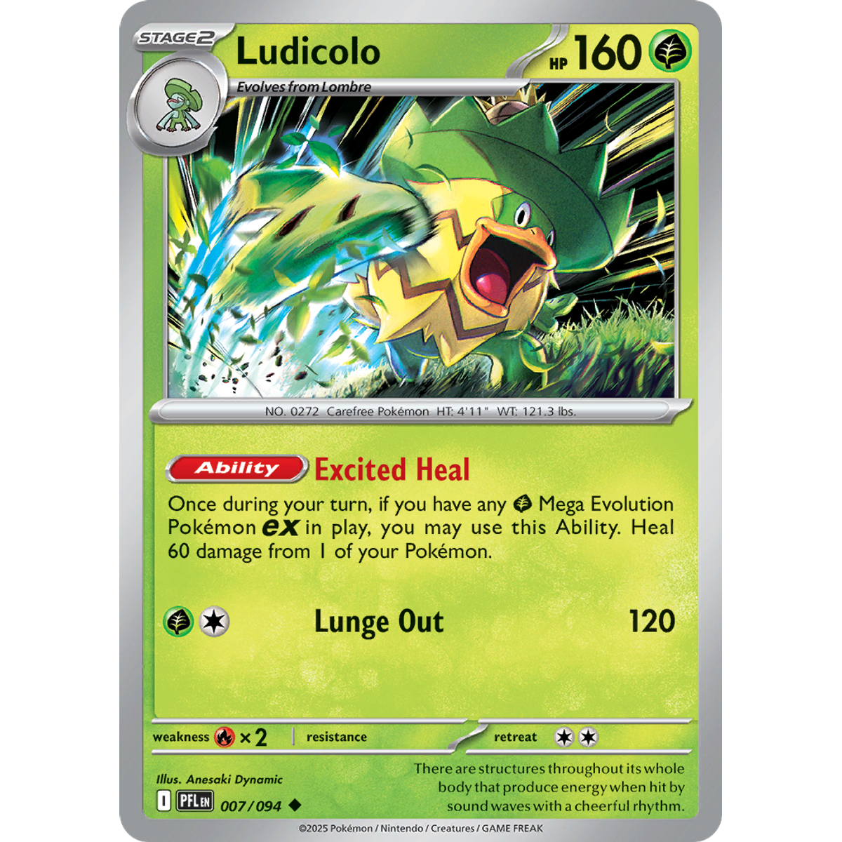 Ludicolo 7/094 (Reverse Holo) - Phantasmal Flames