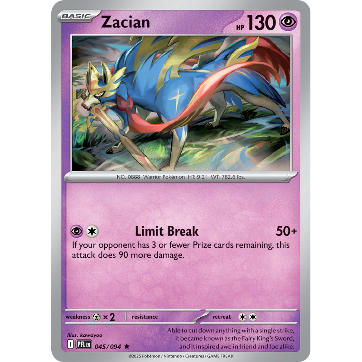 Zacian 45/094 (Reverse Holo) - Phantasmal Flames
