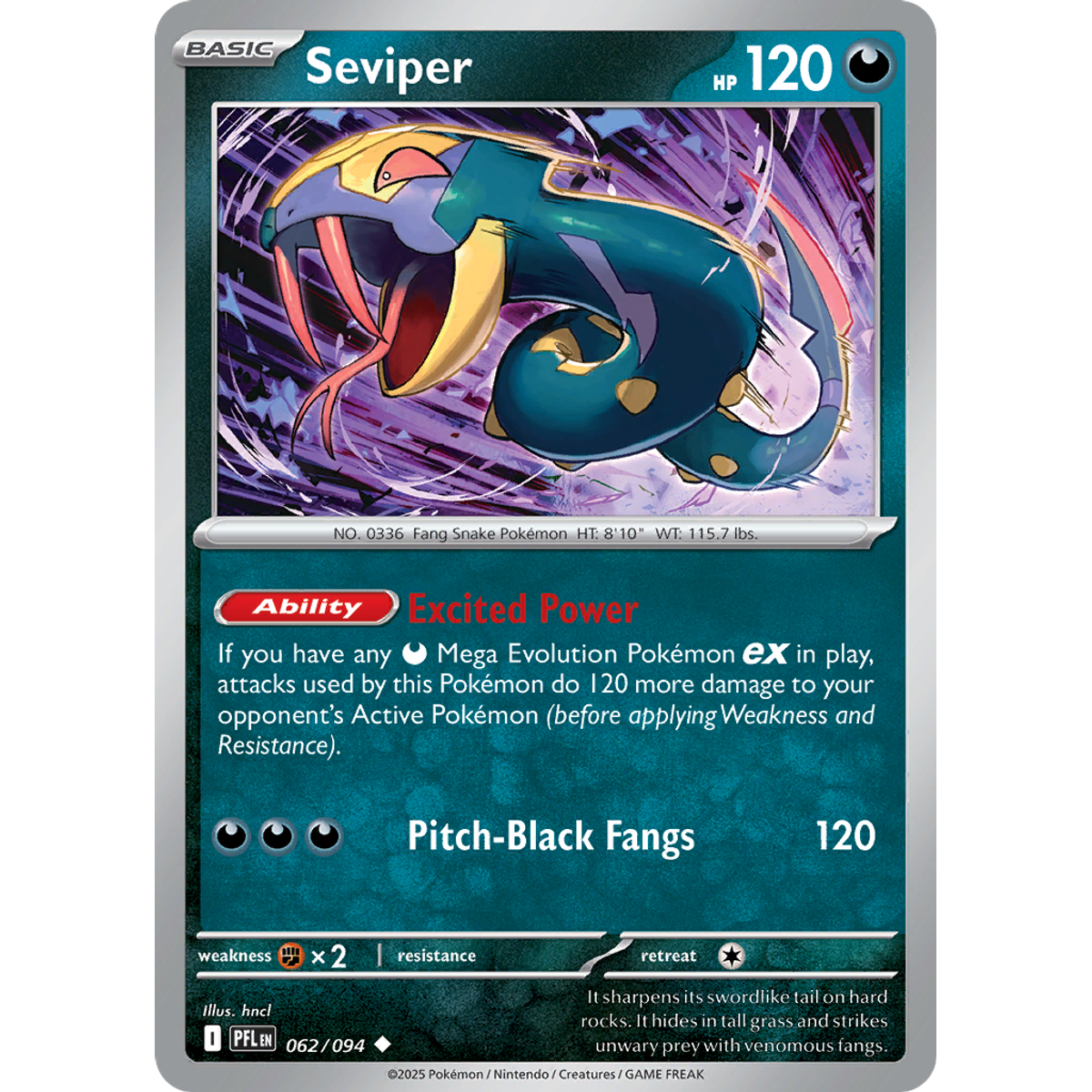 Seviper 62/094 (Reverse Holo) - Phantasmal Flames