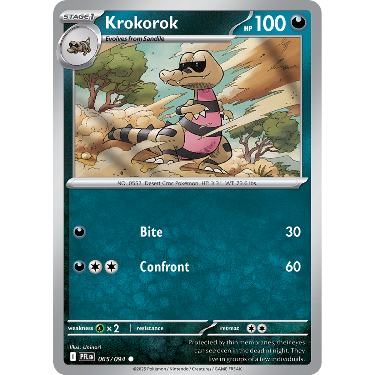 Krokorok 65/094 (Reverse Holo) - Phantasmal Flames