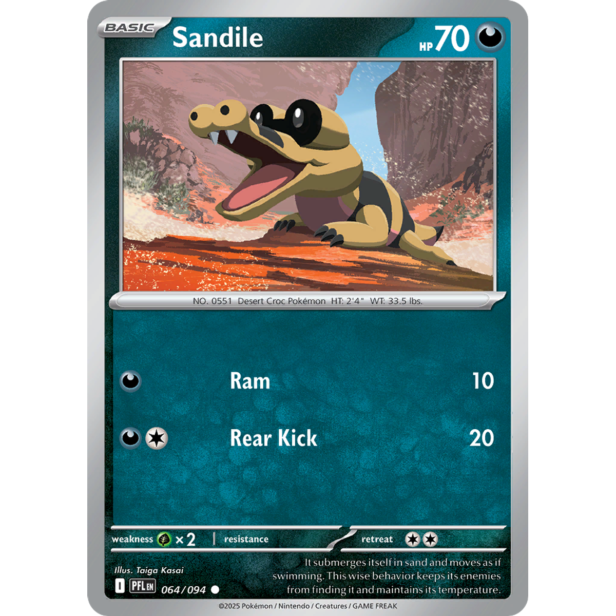 Sandile 64/094 (Reverse Holo) - Phantasmal Flames
