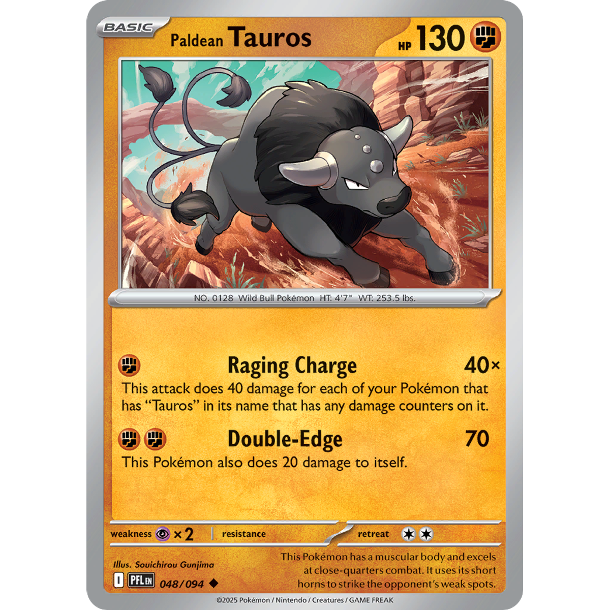 Paldean Tauros 48/094 (Reverse Holo) - Phantasmal Flames