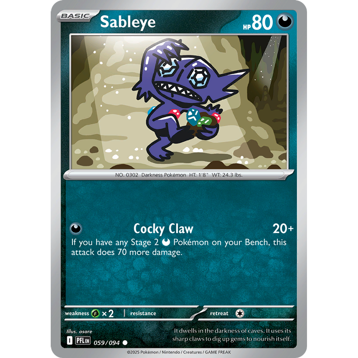 Sableye 59/094 (Reverse Holo) - Phantasmal Flames