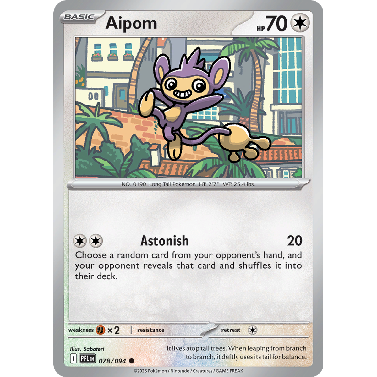Aipom 78/094 (Reverse Holo) - Phantasmal Flames