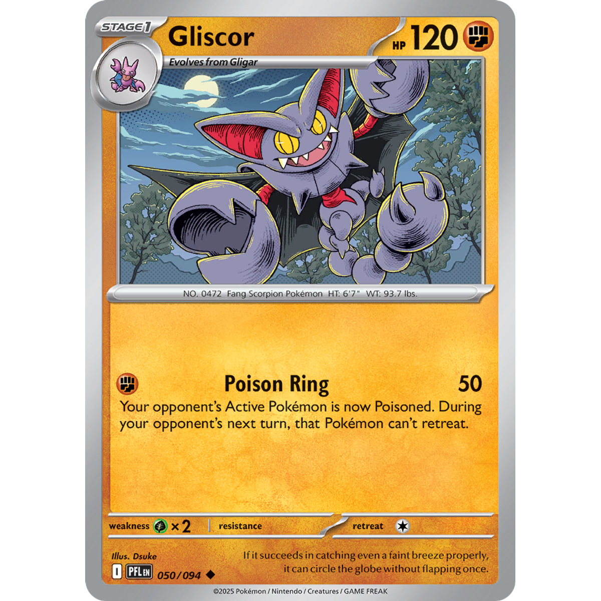Gliscor 50/094 (Reverse Holo) - Phantasmal Flames