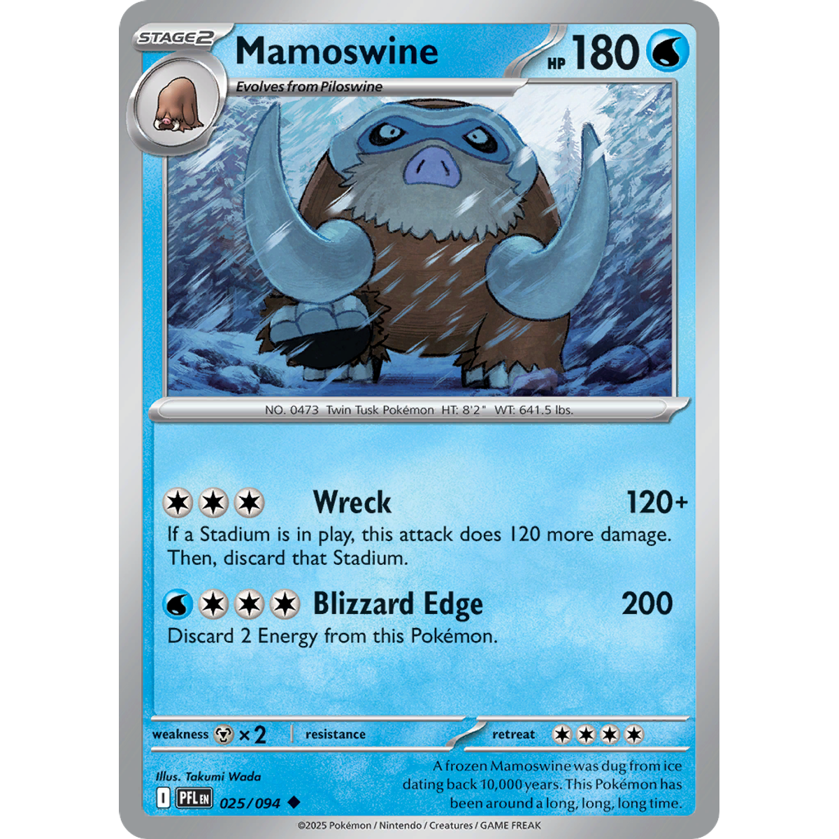 Mamoswine 25/094 (Reverse Holo) - Phantasmal Flames