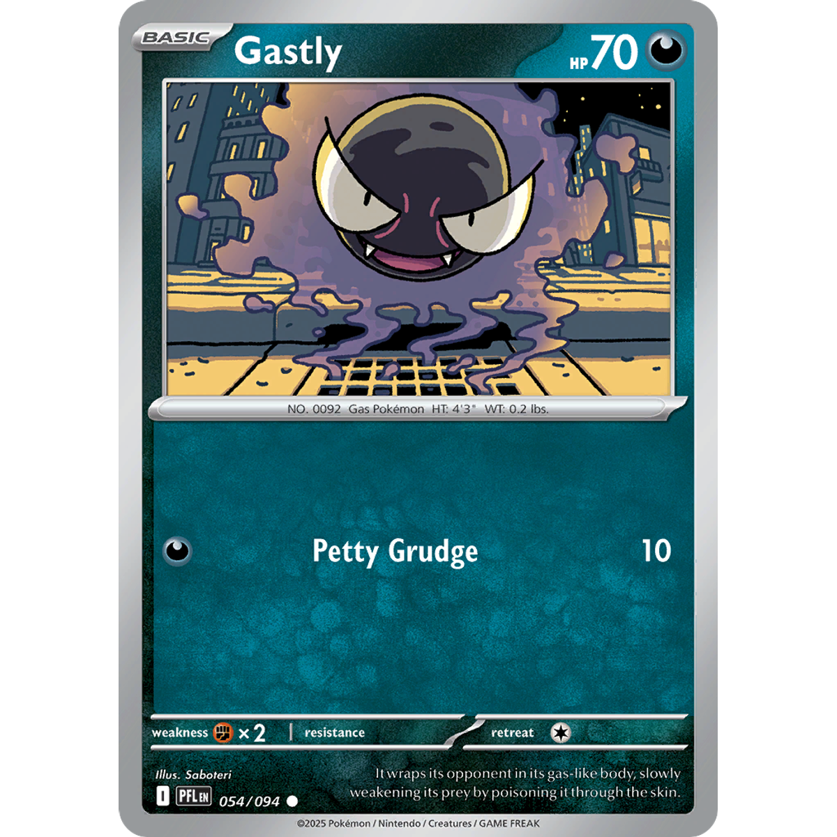 Gastly 54/094 (Reverse Holo) - Phantasmal Flames
