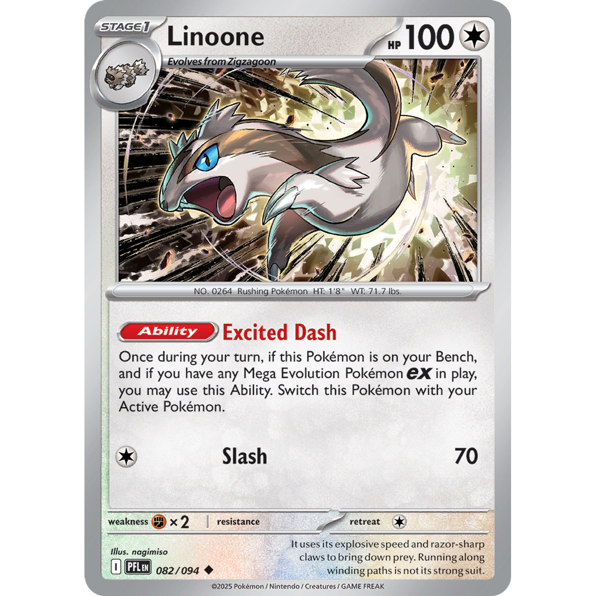 Linoone 82/094 (Reverse Holo) - Phantasmal Flames