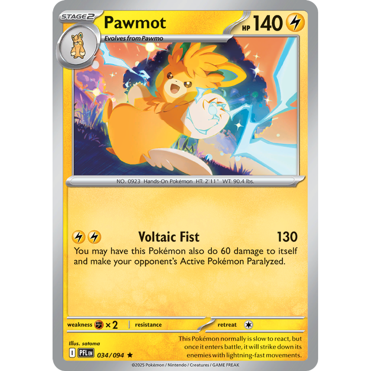 Pawmot 34/094 (Reverse Holo) - Phantasmal Flames