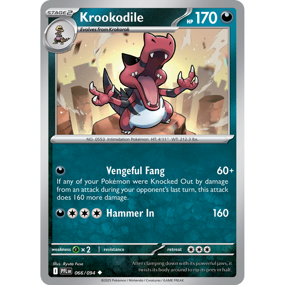 Krookodile 66/094 (Reverse Holo) - Phantasmal Flames